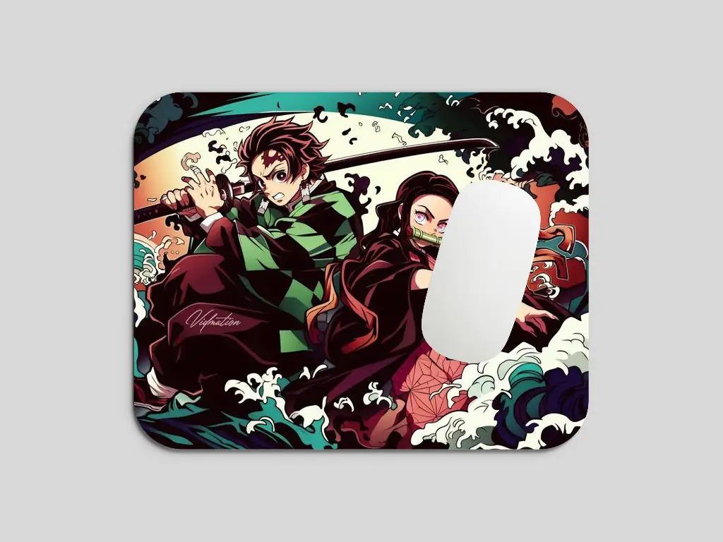 Tanjiro & Nezuko Printed Mouse Pad – Demon Slayer Edition